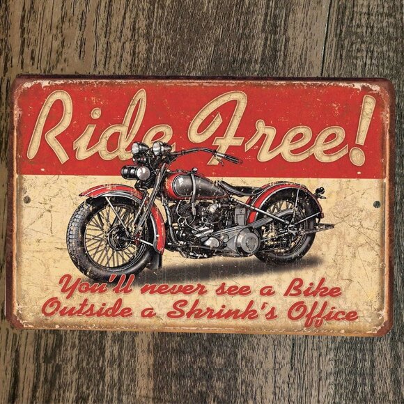 Unbranded Other - Ride Free Indian‎ Motorcycle 8x12 Metal Wall Sign